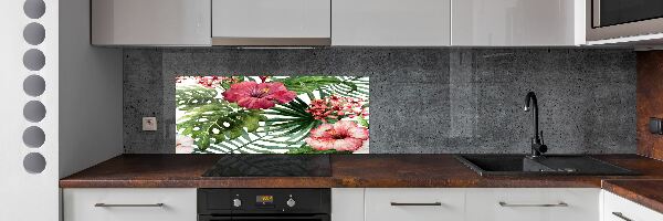 Küchen wandpaneel Tropische Blumen