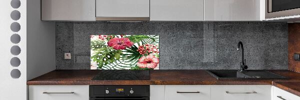 Küchen wandpaneel Tropische Blumen