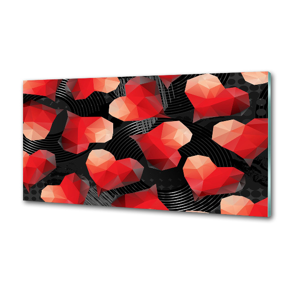 Küchen wandpaneel Geometrische Herzen