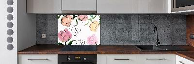 Glasrückwand für die küche Pfingstrosenknospen