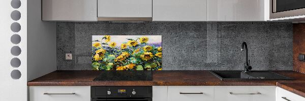 Platte für Küchenrückwand Sonnenblumen