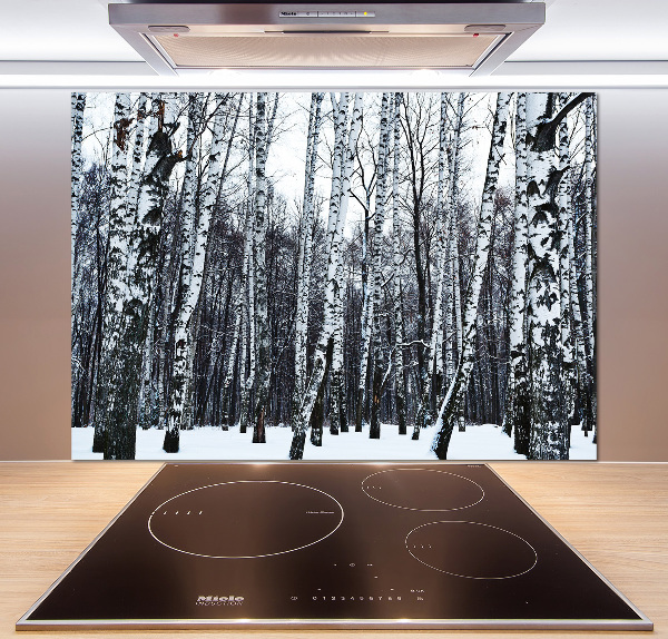 Küchen wandpaneel Birken im Winter