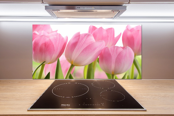 Platte für Küchenrückwand Rosa Tulpen