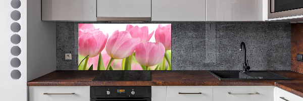 Platte für Küchenrückwand Rosa Tulpen