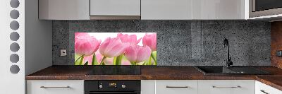 Platte für Küchenrückwand Rosa Tulpen