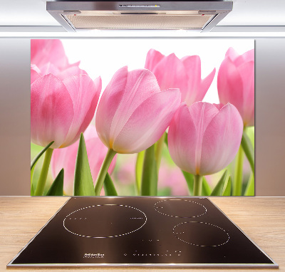 Platte für Küchenrückwand Rosa Tulpen