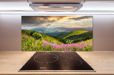 Glasrückwand für die küche Berglandschaft