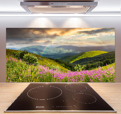 Glasrückwand für die küche Berglandschaft