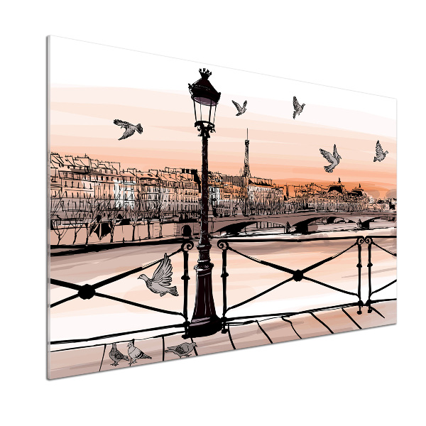 Platte für Küchenrückwand Dämmerung in Paris