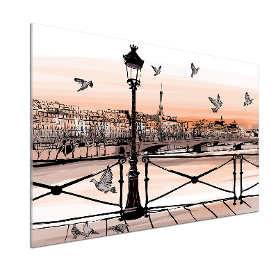 Platte für Küchenrückwand Dämmerung in Paris