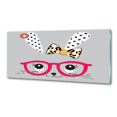Platte für Küchenrückwand Kaninchen mit Brille