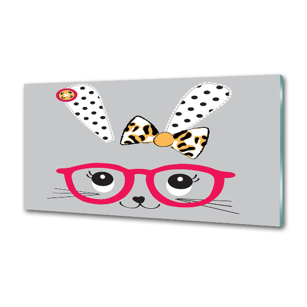 Platte für Küchenrückwand Kaninchen mit Brille