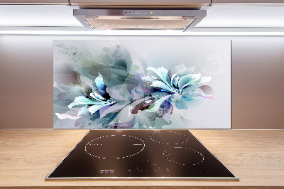 Platte für Küchenrückwand Abstrakte Blumen