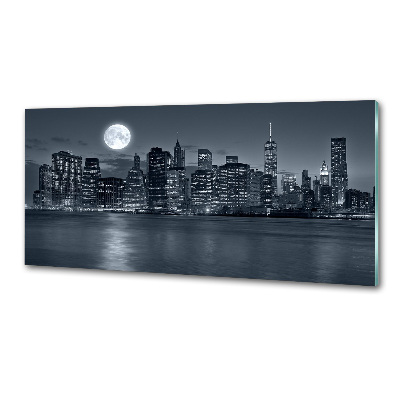 Glasrückwand für die küche New York bei Nacht