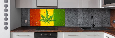 Glasrückwand für die küche Rasta-Flagge