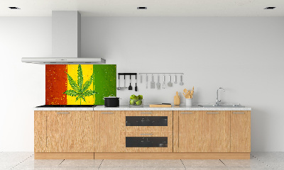 Glasrückwand für die küche Rasta-Flagge