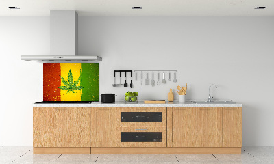 Glasrückwand für die küche Rasta-Flagge