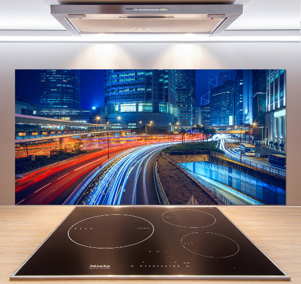 Platte für Küchenrückwand Hongkong bei Nacht