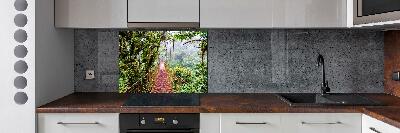 Glasrückwand für die küche Eine Brücke in den Tropen