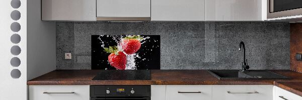 Platte für Küchenrückwand Erdbeeren und Wasser