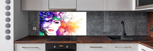 Glasrückwand für die küche Porträt einer Frau