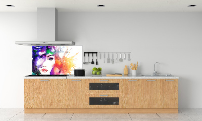 Glasrückwand für die küche Porträt einer Frau