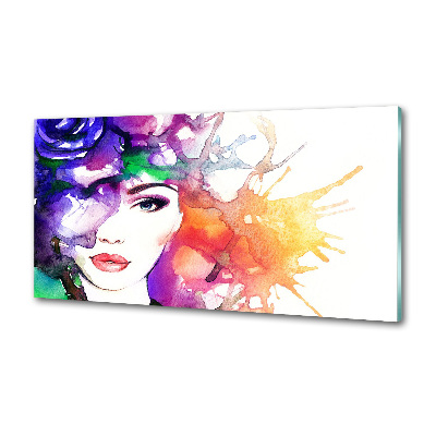 Glasrückwand für die küche Porträt einer Frau