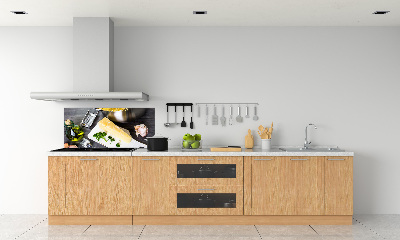 Glasrückwand für die küche Nudeln mit Knoblauch