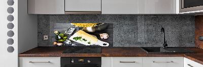 Glasrückwand für die küche Nudeln mit Knoblauch