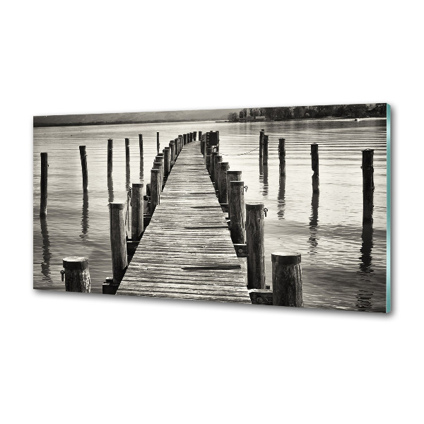 Glasrückwand für die küche Holzsteg