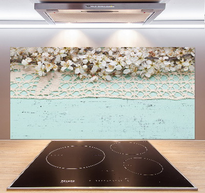 Glasrückwand für die küche Kirschblüten