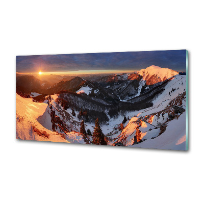 Glasrückwand für die küche Winter in den Bergen