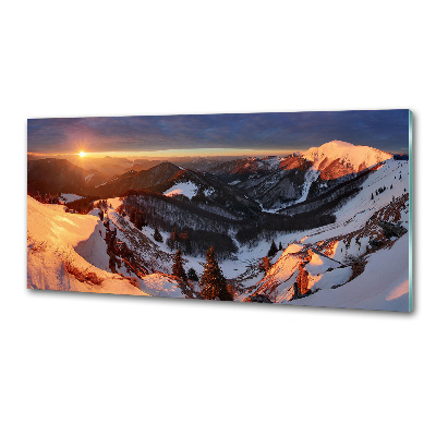 Glasrückwand für die küche Winter in den Bergen