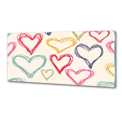 Platte für Küchenrückwand Bunte Herzen
