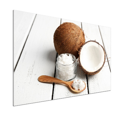 Glasrückwand für die küche Kokosnussöl