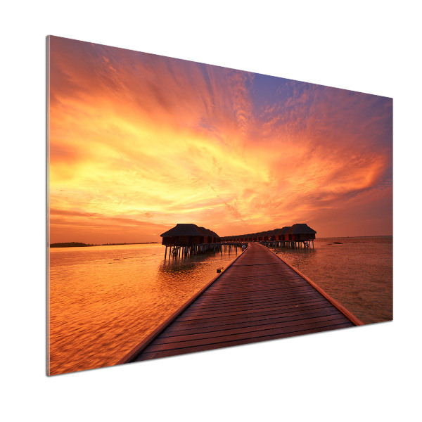 Glasrückwand für die küche Bungalows auf den Malediven