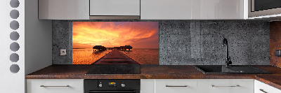 Glasrückwand für die küche Bungalows auf den Malediven