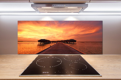 Glasrückwand für die küche Bungalows auf den Malediven