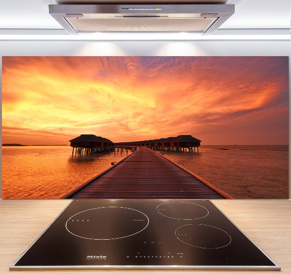 Glasrückwand für die küche Bungalows auf den Malediven