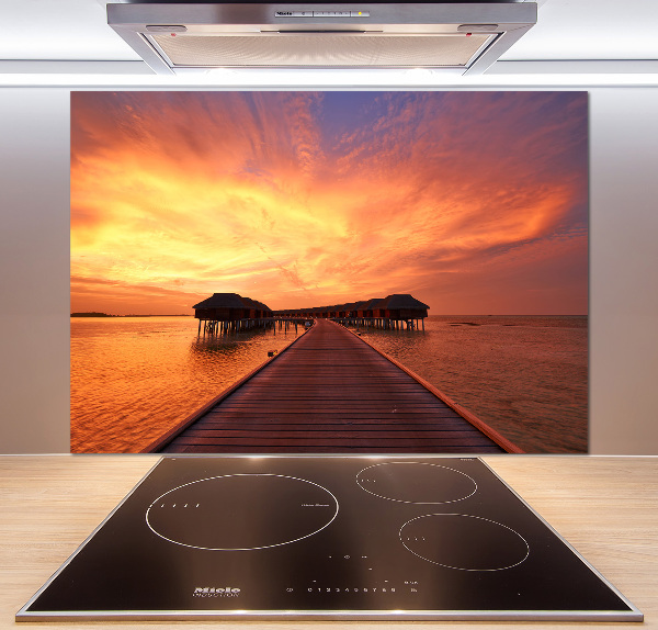 Glasrückwand für die küche Bungalows auf den Malediven