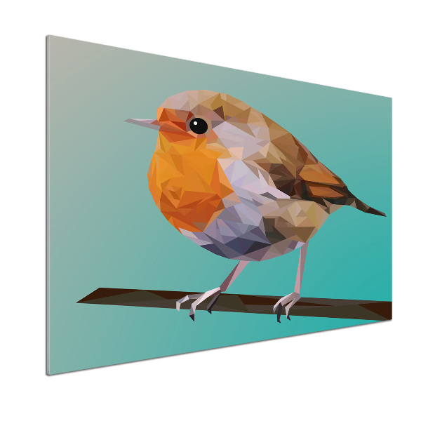 Glasrückwand für die küche Rotkehlchen