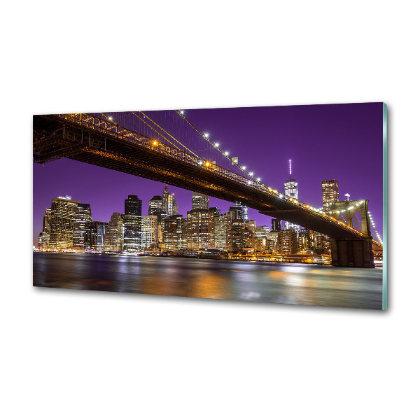 Glasrückwand für die küche Manhattan bei Nacht