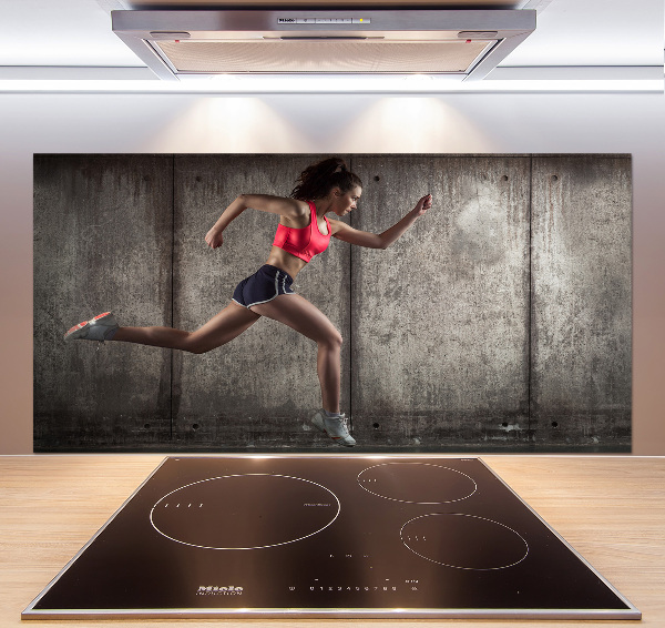 Küchen wandpaneel Laufende Frau