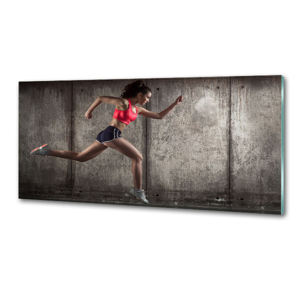 Küchen wandpaneel Laufende Frau