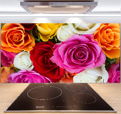 Platte für Küchenrückwand Bunte Rosen