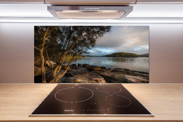 Platte für Küchenrückwand Ein Baum am Fluss