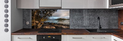 Platte für Küchenrückwand Ein Baum am Fluss