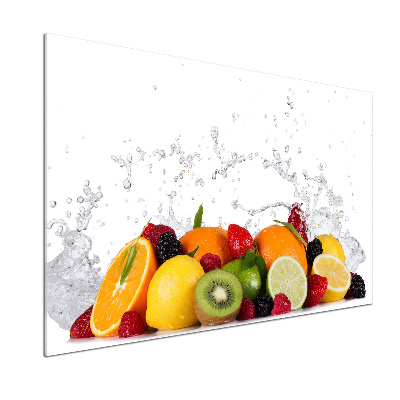 Glasrückwand für die küche Obst und Wasser
