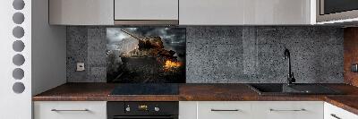 Glasrückwand für die küche Tank