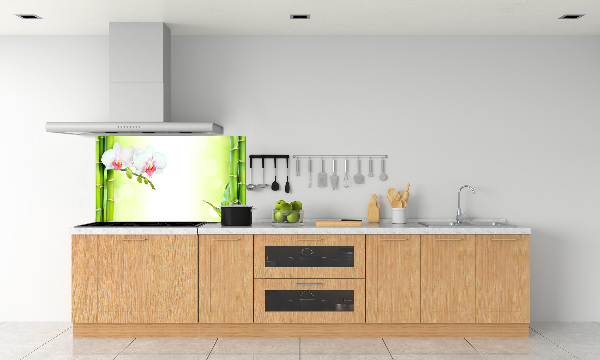 Küchen wandpaneel Orchidee und Bambus